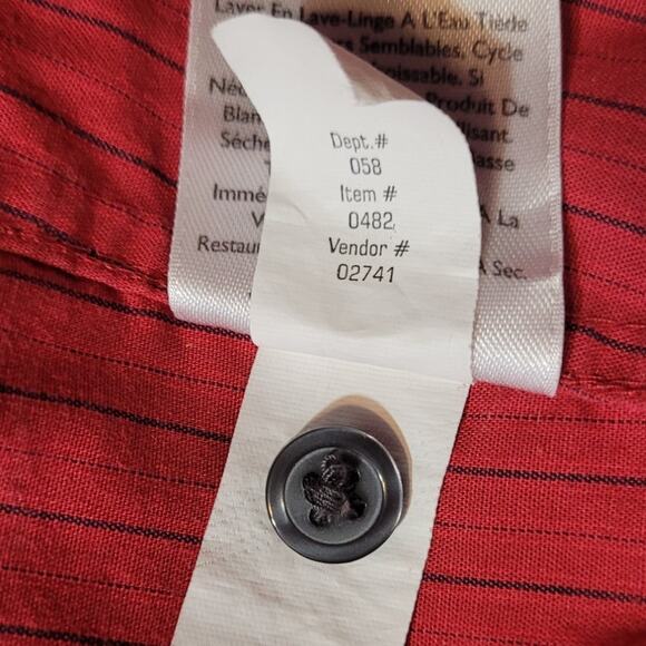 EDDIE BAUER Red Pinstripe Button Down Shirt XXL Stretch Wrinkle Resistant Career - Picture 11 of 11